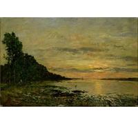 HRJUBWREE Dipinto su Tela Classico Quadri su Tela Stampe Pittura Plougastel Daoulas di Eugene Louis Boudin Per la Decorazione dell'ufficio 60x90cm