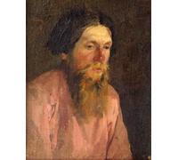 HRJUBWREE Dipinto su Tela Classico Quadri su Tela Stampe Pittura Ritratto contadino del padre artista - Filipp Andreevich Malyavin Per la Decorazione dell'ufficio 60x90cm