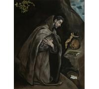 HRJUBWREE Dipinto su Tela Classico Quadri su Tela Stampe Pittura San inginocchiato di El Greco Per la Decorazione dell'ufficio 60x90cm