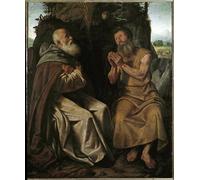 HRJUBWREE Dipinto su Tela Classico Quadri su Tela Stampe Pittura Sant'Antonio Abate di Girolamo Savoldo Per la Decorazione dell'ufficio 60x90cm
