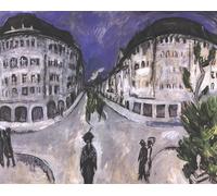 HRJUBWREE Dipinto su Tela Classico Quadri su Tela Stampe Pittura Scena di strada di Ernst Ludwig Kirchner Per la Decorazione dell'ufficio 60x90cm