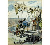 HRJUBWREE Dipinto su Tela Classico Quadri su Tela Stampe Pittura Storia della Francia la sede di La Rochelle nel cardinale Richelieu di Maurice Leloir Per la Decorazione dell'ufficio 60x90cm