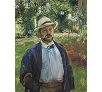 HRJUBWREE Dipinto su Tela Classico Quadri su Tela Stampe Pittura un Autoritratto nel giardino di Godramstein di Max Slevogt Per la Decorazione dell'ufficio 60x90cm