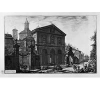 HRJUBWREE Dipinto su Tela Classico Quadri su Tela Stampe Pittura Vedutaa Basilica Di San Fuori Le Mura Di Roma Su La Via Appia di Battista Piranesi Per la Decorazione dell'ufficio 60x90cm