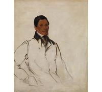 HRJUBWREE Dipinto su Tela Classico Quadri su Tela Stampe Pittura Waun Naw Con il piatto John W Quinney un predicatore missionario di George Catlin Per la Decorazione dell'ufficio 60x90cm