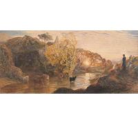 HRJUBWREE Famoso Pittura Astratta Poster Manifesti Quadri Arte Abbazia di Tintern al tramonto dal famoso pittore Per la Decorazione Domestica 60x90cm
