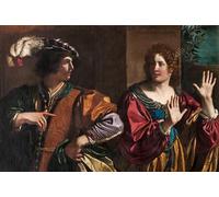 HRJUBWREE Famoso Pittura Astratta Poster Manifesti Quadri Arte Amnon e Tamar del Guercino Per la Decorazione Domestica 60x90cm