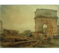 HRJUBWREE Famoso Pittura Astratta Poster Manifesti Quadri Arte Archi di Tito a Roma di Rudolf Von Alt Per la Decorazione Domestica 60x90cm