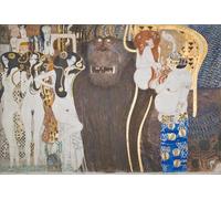 HRJUBWREE Famoso Pittura Astratta Poster Manifesti Quadri Arte Fregio di Beethoven: la parete frontale delle forze nemiche di Gustav Klimt Per la Decorazione Domestica 60x90cm