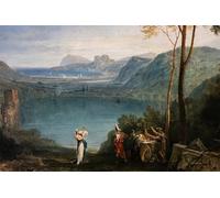 HRJUBWREE Famoso Pittura Astratta Poster Manifesti Quadri Arte il Lago d'Averno Enea la Sibilla Cumana Particolare di Mallord William Turner Per la Decorazione Domestica 60x90cm