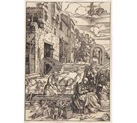 HRJUBWREE Famoso Pittura Astratta Poster Manifesti Quadri Arte la Sacra Famiglia in Egitto di Albrecht Dürer Per la Decorazione Domestica 60x90cm