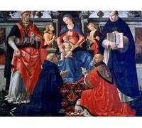HRJUBWREE Famoso Pittura Astratta Poster Manifesti Quadri Arte Lady col Bambino in trono e Santi di Domenico Ghirlandaio Per la Decorazione Domestica 60x90cm