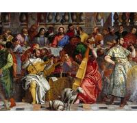 HRJUBWREE Famoso Pittura Astratta Poster Manifesti Quadri Arte le Nozze di Cana Particolare Cristo e la Vergine Affresco del Veronese Per la Decorazione Domestica 60x90cm