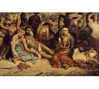 HRJUBWREE Famoso Pittura Astratta Poster Manifesti Quadri Arte le stragi di Scio di Ferdinandeugene Delacroix Per la Decorazione Domestica 60x90cm