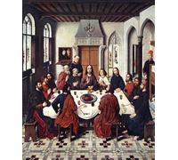 HRJUBWREE Famoso Pittura Astratta Poster Manifesti Quadri Arte l'Ultima Cena Particolare della Pala del Santissimo Sacramento Dirck Bouts Per la Decorazione Domestica 60x90cm