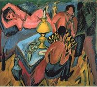 HRJUBWREE Famoso Pittura Astratta Poster Manifesti Quadri Arte Scena di strada di Berlino di Ernst Ludwig Kirchner Per la Decorazione Domestica 60x90cm