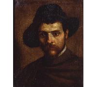 HRJUBWREE Famoso Pittura Astratta Poster Manifesti Quadri Arte Self portrait by Annibale Carracci Per la Decorazione Domestica 60x90cm