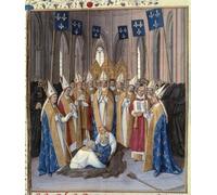 HRJUBWREE Famoso Pittura Astratta Poster Manifesti Quadri Arte Sepoltura del re Filippo IV il Bel Nella Basilica di Saint Denis Miniatura presa da Jean Fouquet Per la Decorazione Domestica 60x90cm