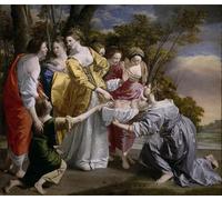 HRJUBWREE Famoso Pittura Astratta Poster Manifesti Quadri Arte the Finding of Moses by Orazio Gentileschi Per la Decorazione Domestica 60x90cm