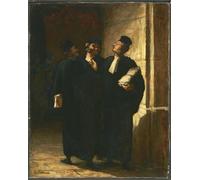 HRJUBWREE Famoso Pittura Astratta Poster Manifesti Quadri Arte Tre avvocati di Honoré Daumier Per la Decorazione Domestica 60x90cm