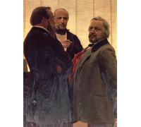 HRJUBWREE Famoso Pittura Astratta Poster Manifesti Quadri Arte Vladimir Odoevsky Mily Balakirev e Mikhail Ivanovich Glinka di Ilya Efimovich Repin Per la Decorazione Domestica 60x90cm