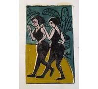 HRJUBWREE Riproduzione Dipinto Stampa Immagine Pittura su Tela Vintage Ballerini inglesi di Ernst Ludwig Kirchner Per la Decorazione Murale 60x90cm