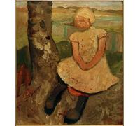 HRJUBWREE Riproduzione Dipinto Stampa Immagine Pittura su Tela Vintage Bambino seduto sotto un albero di Paula Modersohn Becker Per la Decorazione Murale 60x90cm