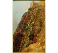 HRJUBWREE Riproduzione Dipinto Stampa Immagine Pittura su Tela Vintage C Morning Star Opuntia on a Slope di Carl Morgenstern Per la Decorazione Murale 60x90cm