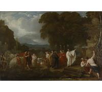 HRJUBWREE Riproduzione Dipinto Stampa Immagine Pittura su Tela Vintage Cicerone alla scoperta della tomba di Archimede di Benjamin West Per la Decorazione Murale 60x90cm