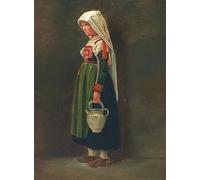 HRJUBWREE Riproduzione Dipinto Stampa Immagine Pittura su Tela Vintage Donna italiana in abito tradizionale Vilhelm Rosenstand Per la Decorazione Murale 60x90cm