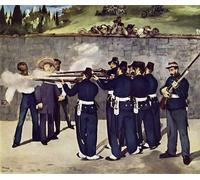 HRJUBWREE Riproduzione Dipinto Stampa Immagine Pittura su Tela Vintage Esecuzione dell'imperatore Massimiliano del Messico da parte di Edouard Manet Per la Decorazione Murale 60x90cm