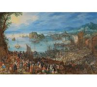 HRJUBWREE Riproduzione Dipinto Stampa Immagine Pittura su Tela Vintage Grande mercato del pesce di Jan the Elder Brueghel Per la Decorazione Murale 60x90cm