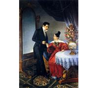 HRJUBWREE Riproduzione Dipinto Stampa Immagine Pittura su Tela Vintage i fidanzati di Giuseppe Tominz Per la Decorazione Murale 60x90cm