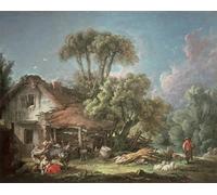 HRJUBWREE Riproduzione Dipinto Stampa Immagine Pittura su Tela Vintage il Mattino di François Boucher Per la Decorazione Murale 60x90cm