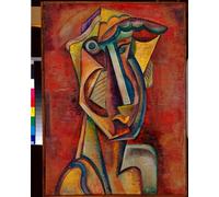 HRJUBWREE Riproduzione Dipinto Stampa Immagine Pittura su Tela Vintage il Poeta Circa di Daniel Vladimir Baranoff Rossine Per la Decorazione Murale 60x90cm