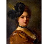 HRJUBWREE Riproduzione Dipinto Stampa Immagine Pittura su Tela Vintage La Cortigiana Gustave Jean Jacquet Per la Decorazione Murale 60x90cm