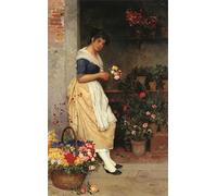 HRJUBWREE Riproduzione Dipinto Stampa Immagine Pittura su Tela Vintage La Rosa Più Bella Eugenio De Blaas Per la Decorazione Murale 60x90cm