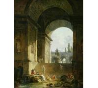 HRJUBWREE Riproduzione Dipinto Stampa Immagine Pittura su Tela Vintage Pittoresca veduta del Campidoglio di Hubert Robert Per la Decorazione Murale 60x90cm
