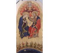 HRJUBWREE Riproduzione Dipinto Stampa Immagine Pittura su Tela Vintage Polittico di Valle Romita l'Incoronazione della Vergine di Gentile Da Fabriano Per la Decorazione Murale 60x90cm
