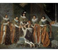 HRJUBWREE Riproduzione Dipinto Stampa Immagine Pittura su Tela Vintage Ricevimento di Ligis XIII di Enrico II d'Orleans di Philippe De Champaigne Per la Decorazione Murale 60x90cm