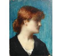 HRJUBWREE Riproduzione Dipinto Stampa Immagine Pittura su Tela Vintage Ritratto di donna - Jean-jacques Henner Per la Decorazione Murale 60x90cm