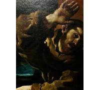HRJUBWREE Riproduzione Dipinto Stampa Immagine Pittura su Tela Vintage Santo con un angelo che suona il violino del Guercino Per la Decorazione Murale 60x90cm