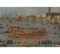 HRJUBWREE Riproduzione Dipinto Stampa Immagine Pittura su Tela Vintage the Bucintoro Festival of the Bacino Di Marco with the Bucintoro by Francesco Guardi Per la Decorazione Murale 60x90cm