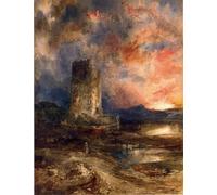 HRJUBWREE Riproduzione Dipinto Stampa Immagine Pittura su Tela Vintage Tramonto sulla brughiera di Moran Per la Decorazione Murale 60x90cm