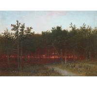 HRJUBWREE Riproduzione Dipinto Stampa Immagine Pittura su Tela Vintage Twilight in the Cedars At Darien Connecticut di John Frederick Kensett Per la Decorazione Murale 60x90cm