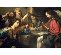 HRJUBWREE Riproduzione Dipinto Stampa Immagine Pittura su Tela Vintage un Incontro Musicale di Valentin De Boulogne Per la Decorazione Murale 60x90cm