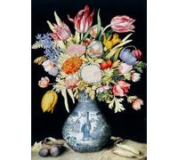 HRJUBWREE Riproduzione Dipinto Stampa Immagine Pittura su Tela Vintage Vaso cinese in porcellana con fiori di Giovanna Garzoni Per la Decorazione Murale 60x90cm