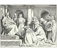 HRJUBWREE Stampe d'Arte Mural Dipinto gli inviati del califfo Harun Al Rashid portano doni all'imperatore Carlo Magno di Moritz Ludwig Von Schwind Per la Decorazione del Soggiorno 60x90cm