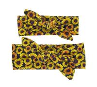 Hrlace 1 set di fasce per neonati e mamma, fascia per capelli, turbante, genitori, bambini, fascia elastica per capelli con stampa per capelli per neonati, neonati, girasole