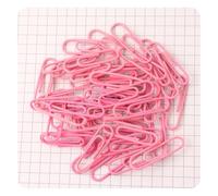 Hrlace 100 graffette da 28 mm colorate in metallo rivestito in plastica, piccole graffette durevoli e resistenti alla ruggine, per documenti, materiale scolastico e ufficio, rosa